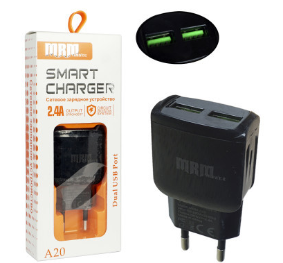 СЗУ MRM A20 5V/2,4A 2USB (black)