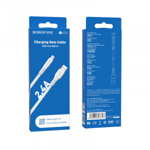 Кабель USB BOROFONE BX23 Wide  Micro 1000mm (white)