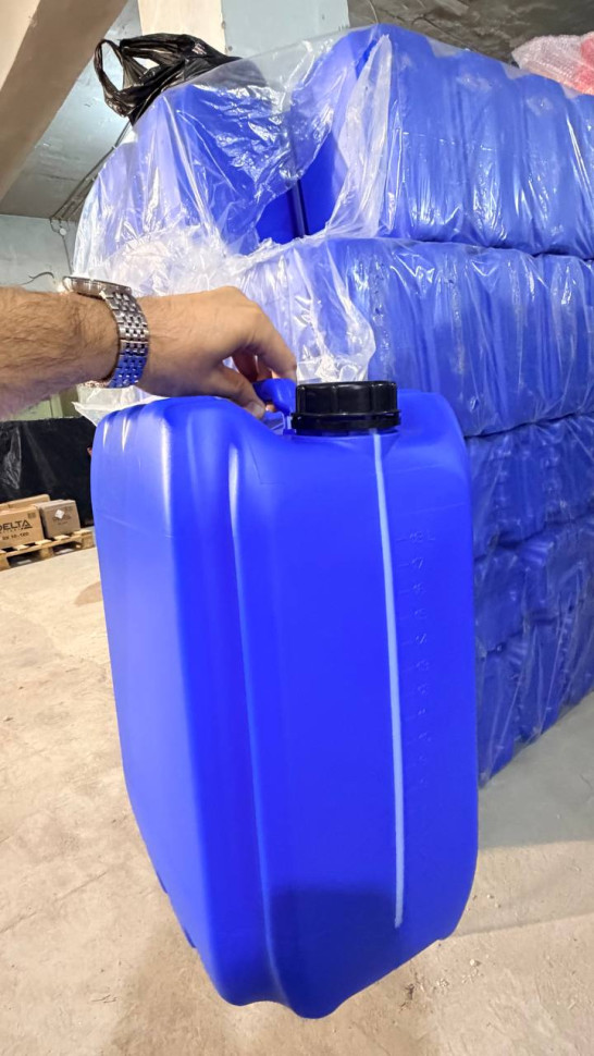 Канистра усиленная S-POWER 20л синяя для топлива и масла , высокопрочный HDPE , мерная шкала