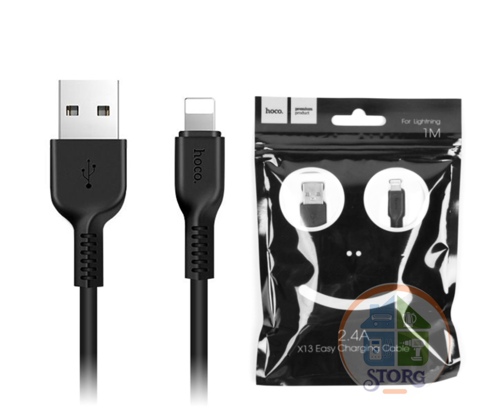 USB кабель Hoco X13 Easy charged charging cable Lighting 1 метр (black)