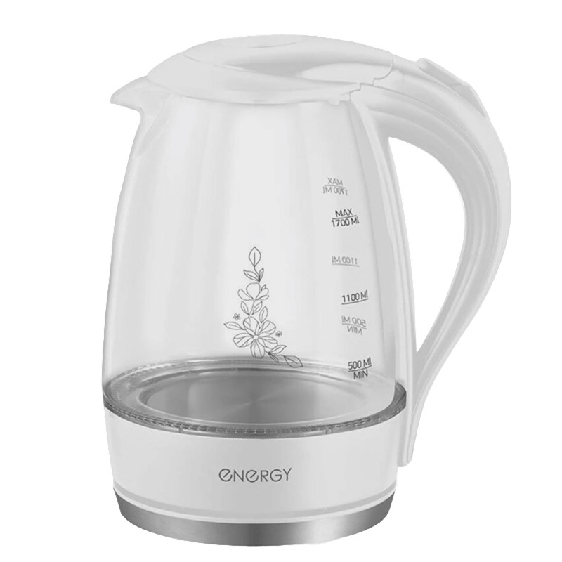Чайник электрический ENERGY E-262 Белый; 2200Вт; 1,7л; Стекло