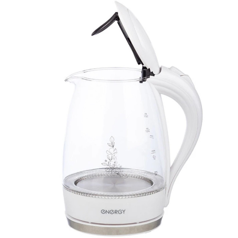 Чайник электрический ENERGY E-262 Белый; 2200Вт; 1,7л; Стекло