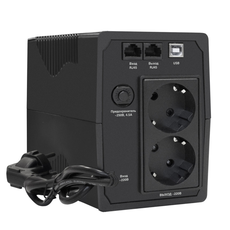 Источник бесперебойного питания ExeGate EP285581RUS SpecialPro Smart LLB-650.LCD.AVR.EURO.RJ.USB 650VA/360W, LCD, AVR, 2 евророзетки, RJ45/11, USB, черный