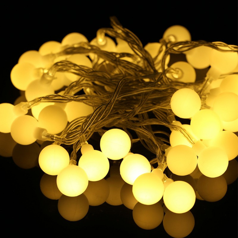 Уличная Гирлянда S-Torg 40Led Шарик (желтый) черный провод