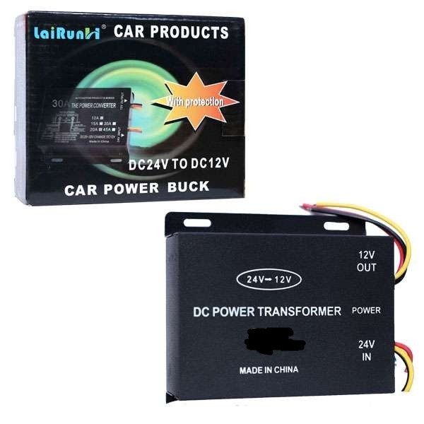Инвертор-преобразователь напряжения, автомобильный 24V>>12V 50A(600W)