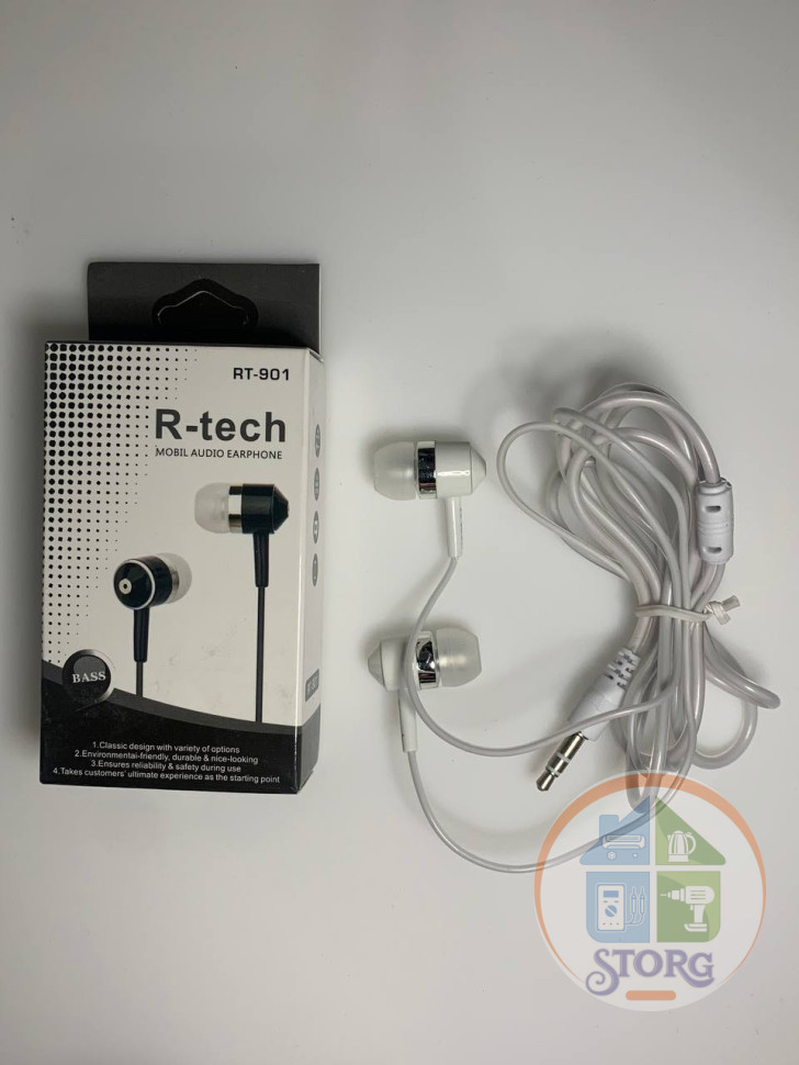 Вакуумные внутриканальные наушники R-Tech RT-901 (Белый)