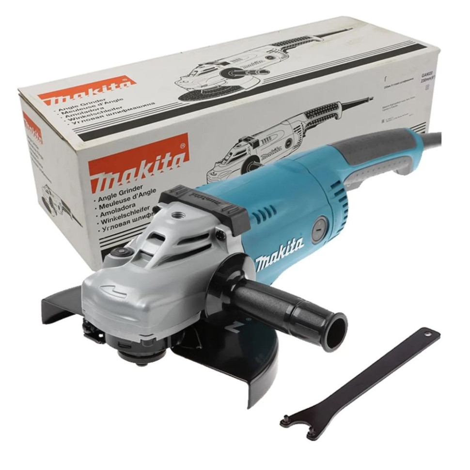 Машина угловая шлифовальная Makita GA 9020, 2200Вт, диск 230мм, посад. 22.2мм, 6600об/мин, 220-240В Машина угловая шлифовальная Makita GA 9020, 2200Вт, диск 230мм, посад. 22.2мм, 6600об/мин, 220-240В