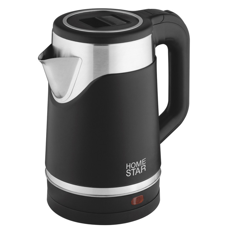 Чайник электрический HOMESTAR HS-1043 Черный/Нерж.сталь; 1500Вт; 1,7л; Двойной корпус