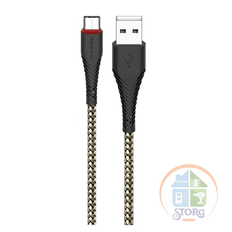 Дата-кабель BOROFONE BX25 Powerful charging data cable for Type-C 1м (чёрный)