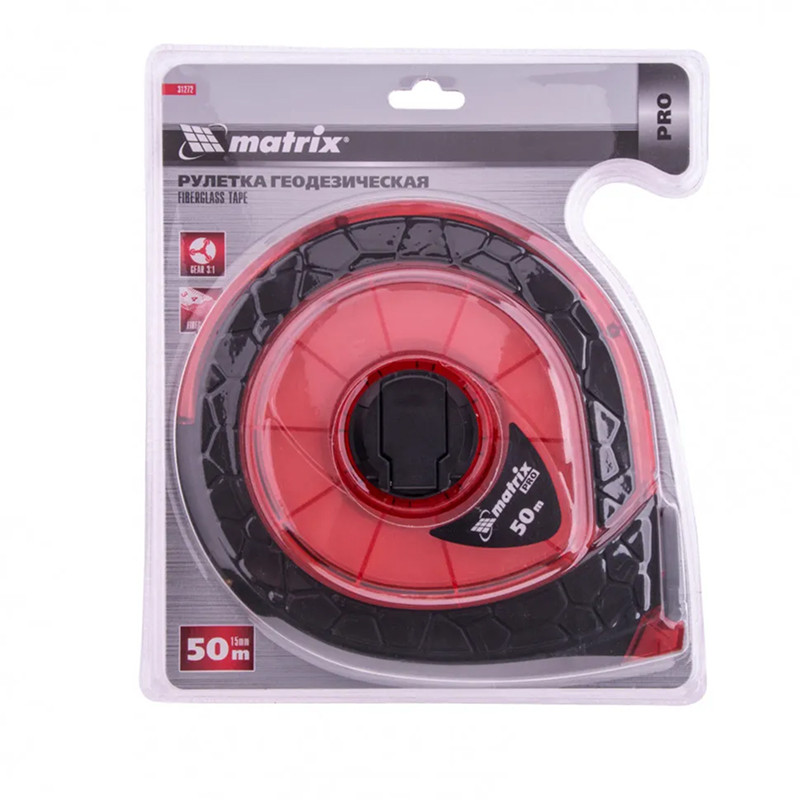 Рулетка геодезическая Pro Matrix 50м х 15мм, закрытый корпус, фибергл-ая лента, двустор-я шкала