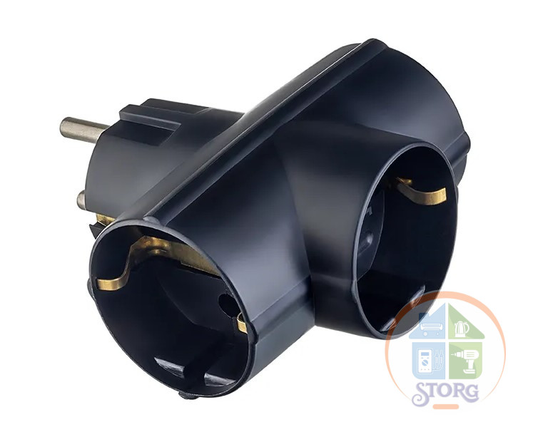 Perfeo сетевой разветвитель "RU POWER'' 3 гнезда, 16А, 3гн/з черный (TC-3)