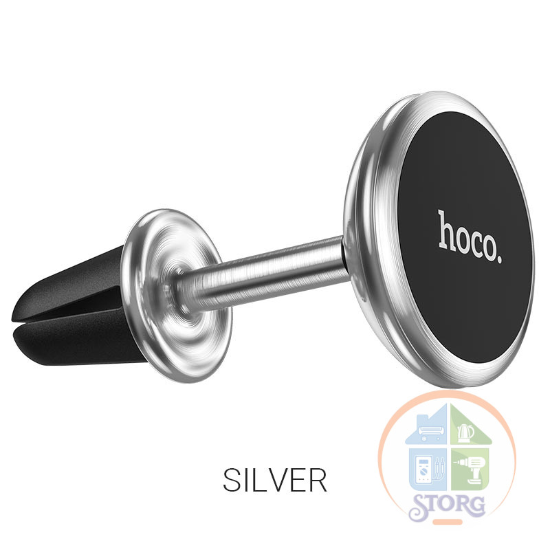 Холдер (автодержатель) HOCO CA69 Sagesse aluminum alloy long version air outlet magnetic, silver