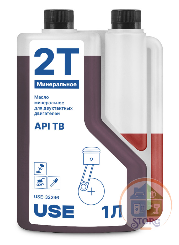 Масло минеральное USE USE-30018, 2-х тактное API TB, с дозатором, 1 л