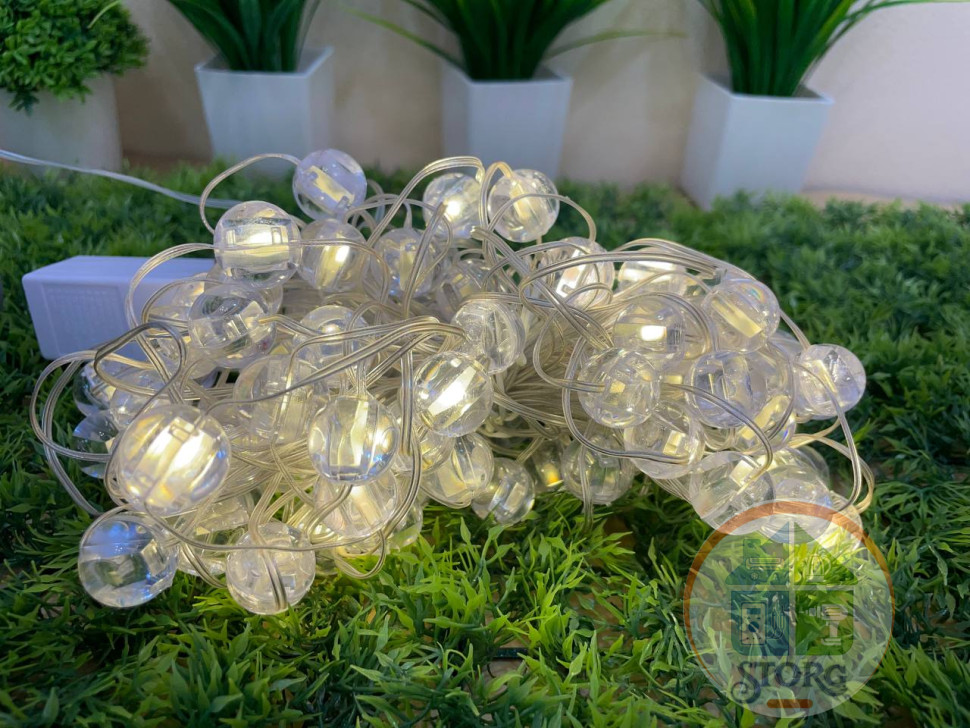 Гирлянда уличная S-TORG PAL-86 Шарик прозрачный 200LED -20м жёлтый Супер яркая !