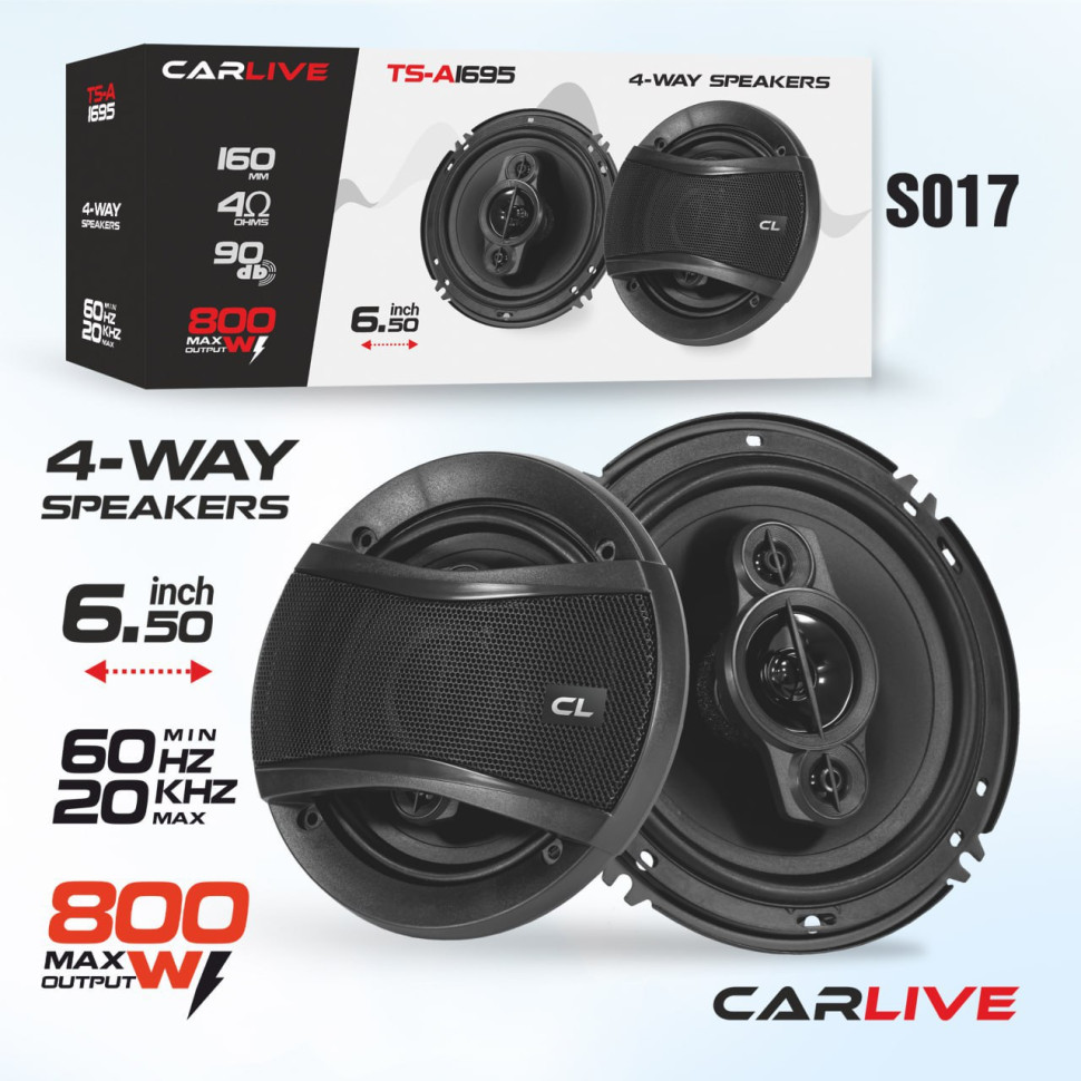Коаксиальная акустика Carlive TS-A1695 (6)" 16см, 800W