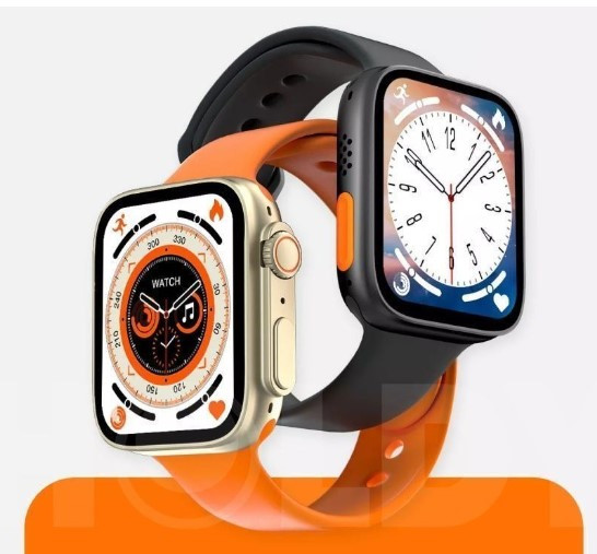 Смарт часы Apple Watch DT NO.I Ultra+  Gold с темно-серым ремешком