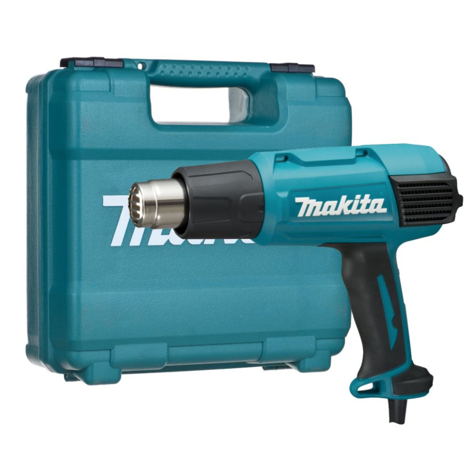 Фен строительный Makita HG 6031 VK, 1800Вт, 50–600 °C (9 настроек), 2 реж., защита от перегр., кейс Фен строительный Makita HG 6031 VK, 1800Вт, 50–600 °C (9 настроек), 2 реж., защита от перегр., кейс