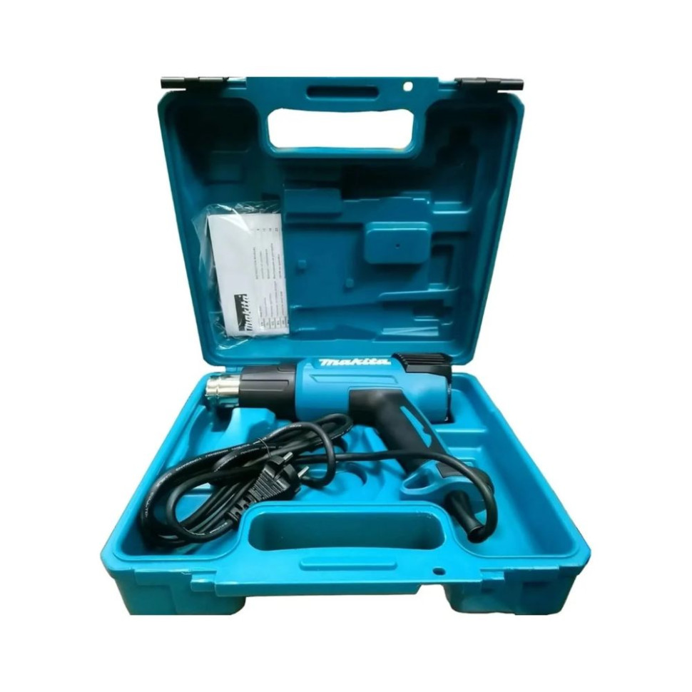 Фен строительный Makita HG 6031 VK, 1800Вт, 50–600 °C (9 настроек), 2 реж., защита от перегр., кейс Фен строительный Makita HG 6031 VK, 1800Вт, 50–600 °C (9 настроек), 2 реж., защита от перегр., кейс