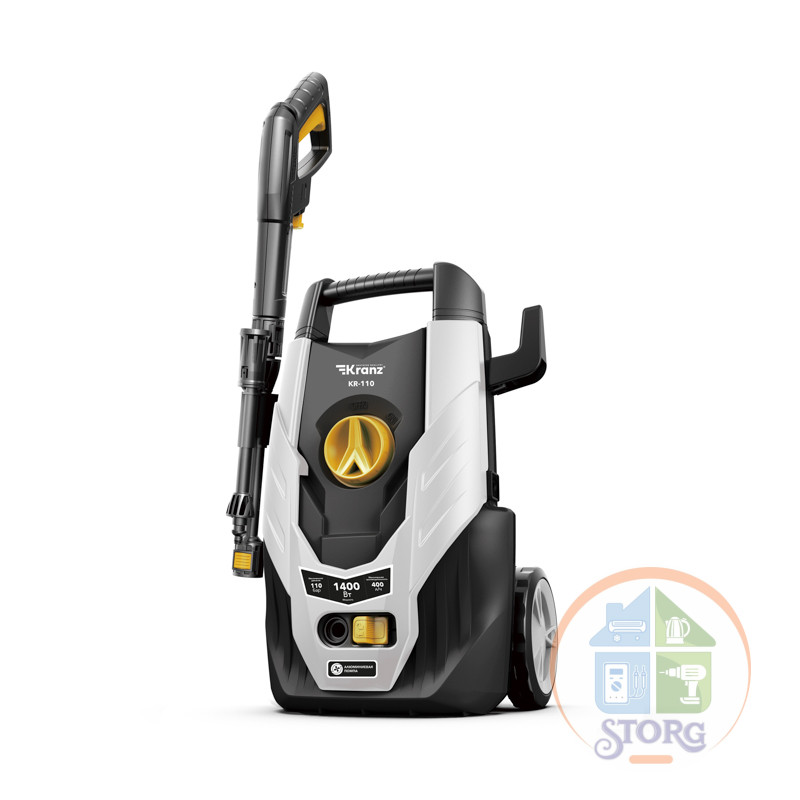Мойка высокого давления KRANZ KR-110, 1400Вт, 400 л/ч, 110 Бар