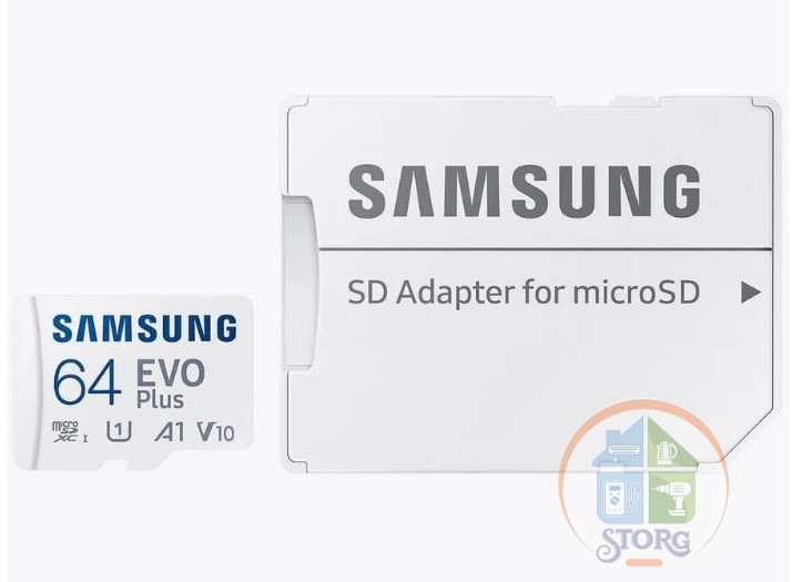 Карта памяти Samsung EVO Plus, microSDXC 64Gb (R/W 160/90 Mb/s, adapter) MB-MC64SA/APC