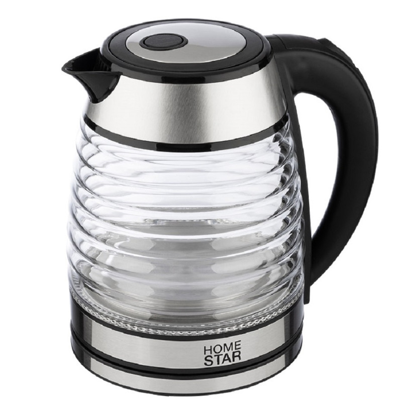 Чайник электрический HOMESTAR HS-1046 Черный; 1500Вт; 1,5л; Стекло/Пластик