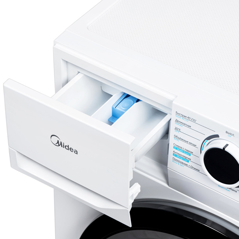 Стиральная машина Midea MF01814BS47/W 8кг; 1400 об/мин; Инверторный мотор, пар