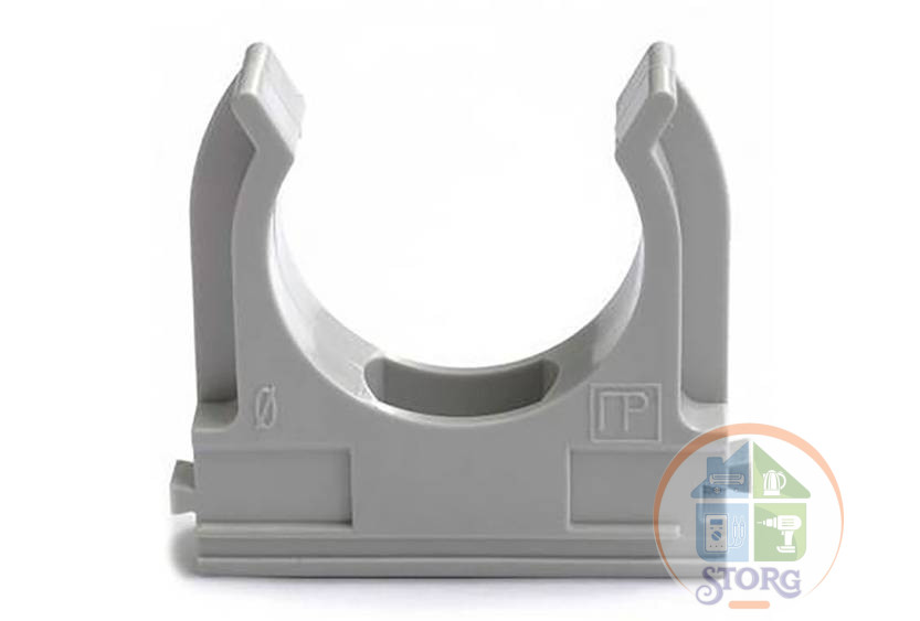 Крепеж-клипса для труб o 16 мм, серая (100 шт./уп.) REXANT, 28-0116-2