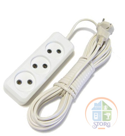 Сетевой удлинитель ЭКОНОМ, 3 гнезда, 2.0 м, ШВВП 2*0.5