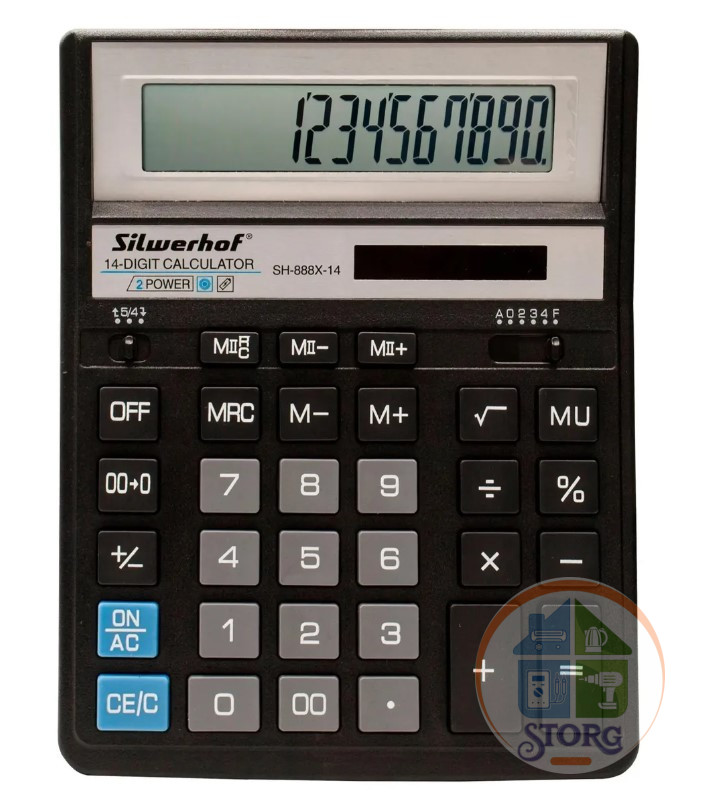 Калькулятор настольный Silwerhof SH-888X-14 черный 14-разр.