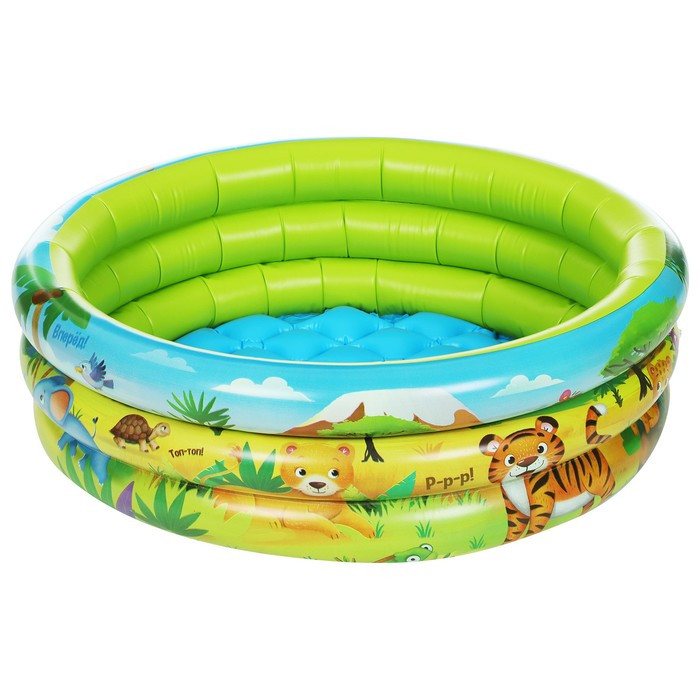 Бассейн надувной "Африка" 64*21 см., с надувным дном   9404076