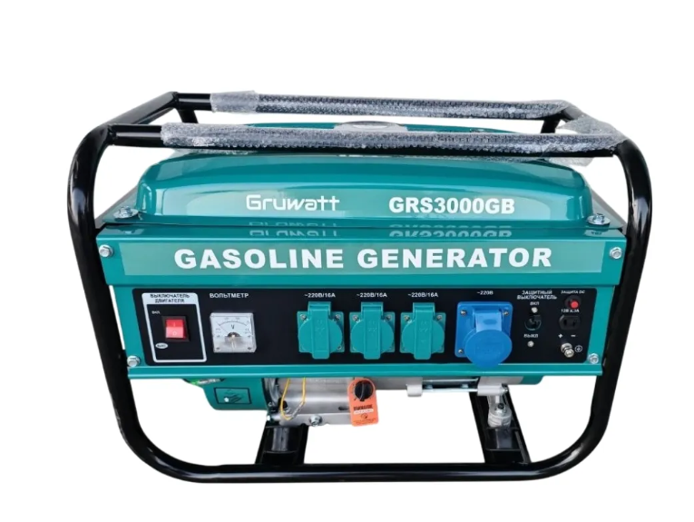 Генератор гибридный газ-бензин Gruwatt GRS3500GB (3/3,5кВт, 4-такт., бак 15л, ручной)