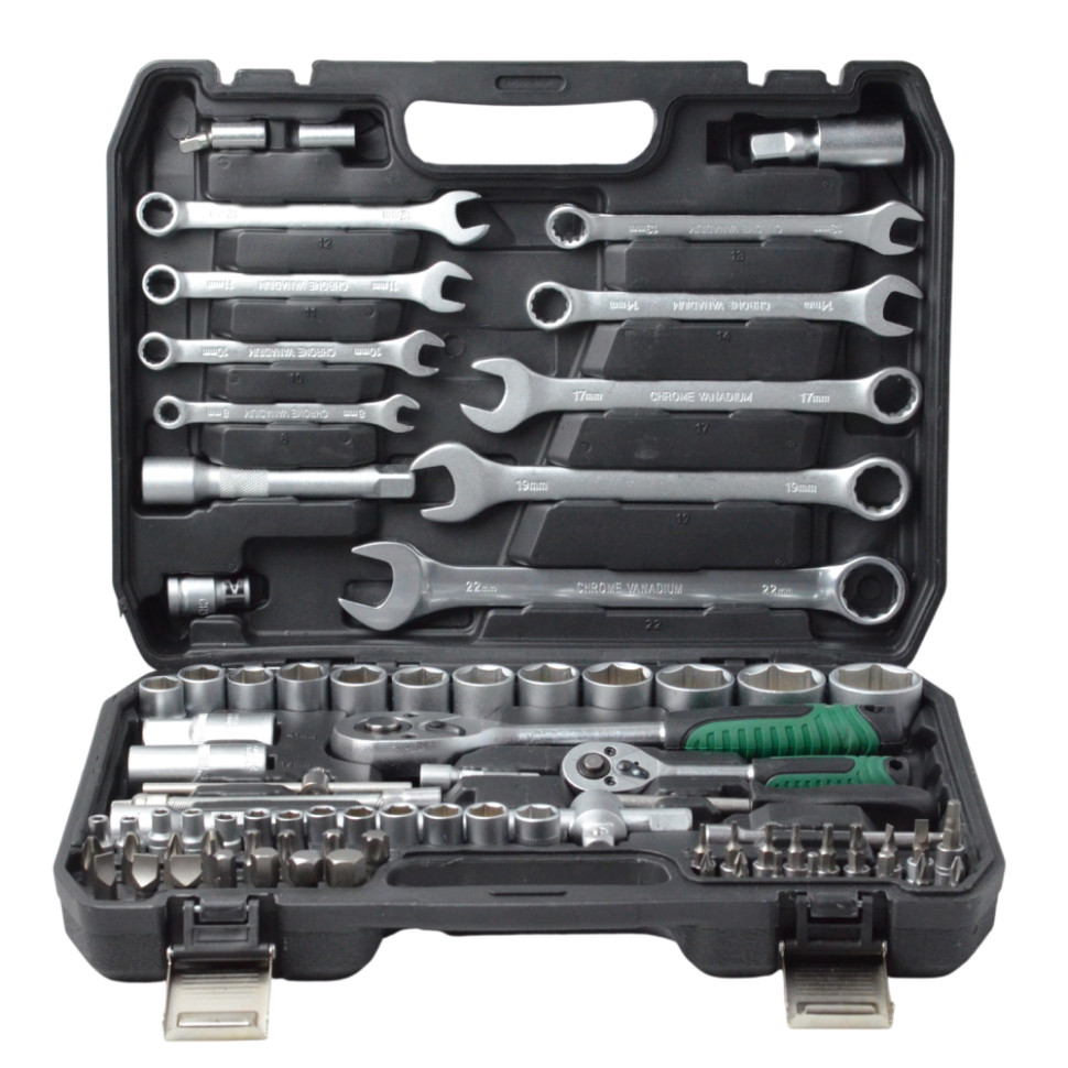 Набор профессиональных инструментов Автохит 82pcs, CrV, 1/2" и 1/4", в кейсе Набор профессиональных инструментов Автохит 82pcs, CrV, 1/2" и 1/4", в кейсе