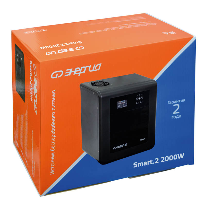 Источник бесперебойного питания Энергия Smart.2 2000W, 140-275 В, чистая синусоида, AGM, GEL, Li Источник бесперебойного питания Энергия Smart.2 2000W, 140-275 В, чистая синусоида, AGM, GEL, Li