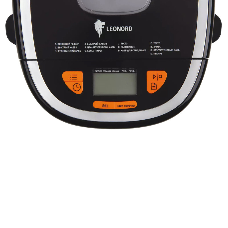 Хлебопечь LEONORD LE-1737 Черный; 550Вт; Таймер; Дисплей с подсветкой; 13 программ; 24 мес.гар.