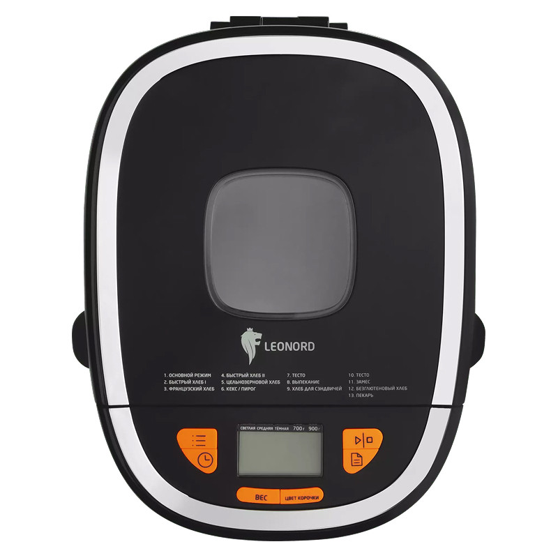 Хлебопечь LEONORD LE-1737 Черный; 550Вт; Таймер; Дисплей с подсветкой; 13 программ; 24 мес.гар.