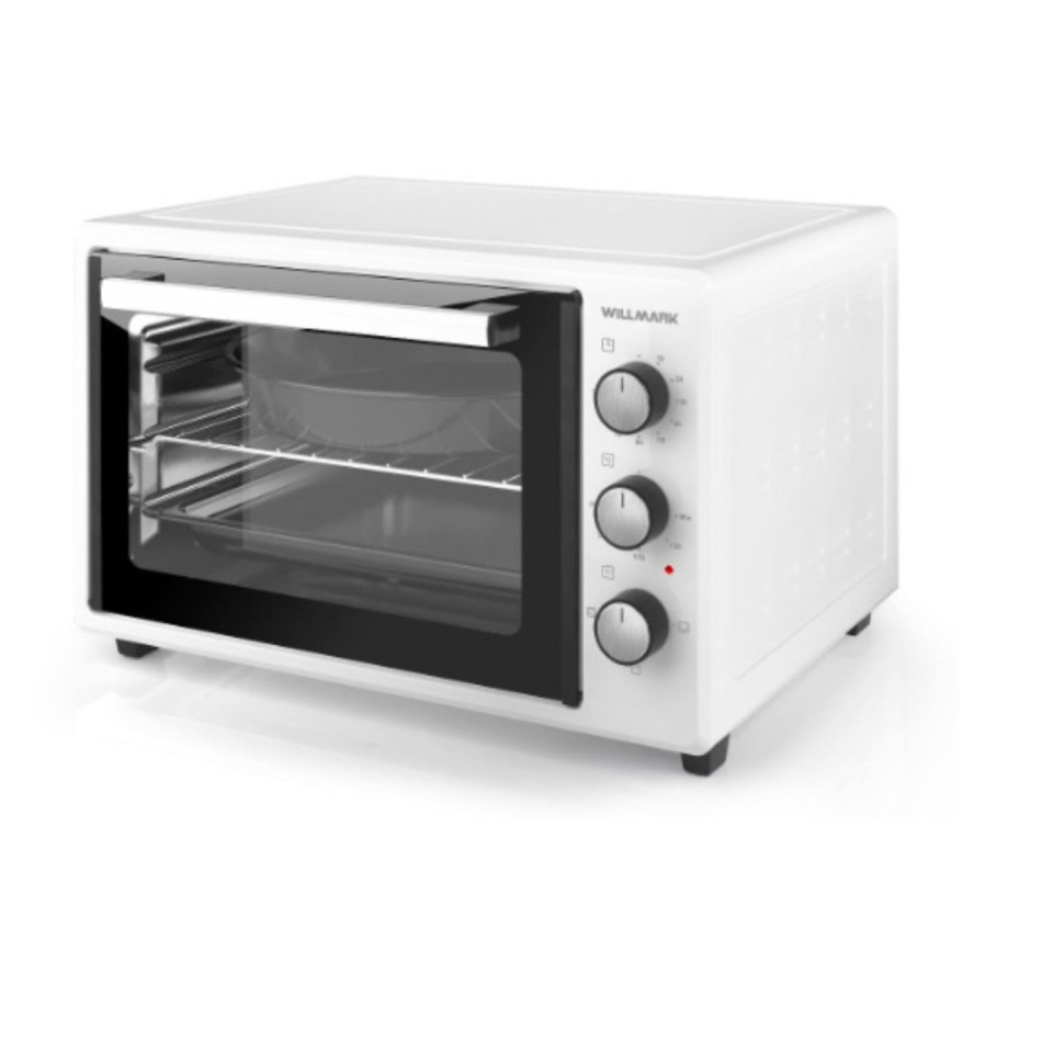 Духовой шкаф WILLMARK WOF-405W (Белый, 40л, 1500 Вт, эмал.внутр.поверх, лампа, таймер)