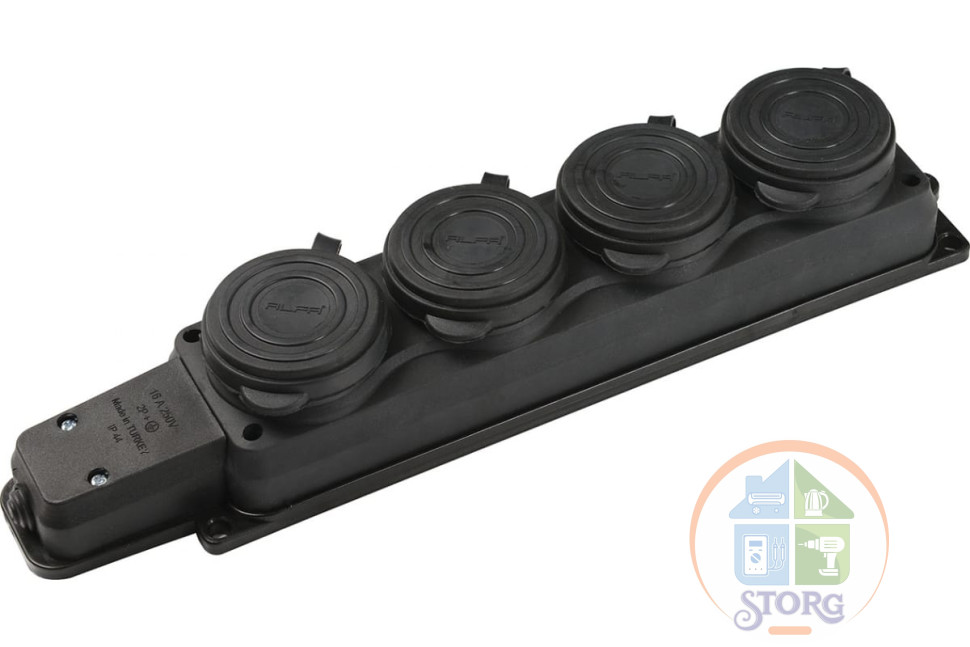 Колодка каучуковая 4 гнезда BS 166 16A с з/к (IP44) AVF (12)