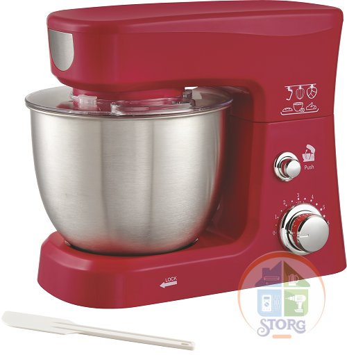 Миксер планетарный SAKURA SA-6327R, красный, 1000Вт, чаша из нерж.стали 3.5л, 6 скоростей