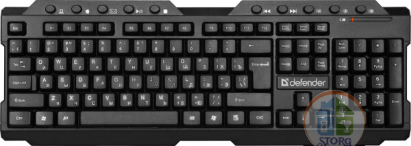 Клавиатура Defender Element HB-195 беспроводная USB черный, 104+10кн, мультимедиа (45195)