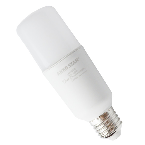Светодиодная лампа AKKOSTAR E27-12W/1800lum (6500K) AC85-265V "суженная"