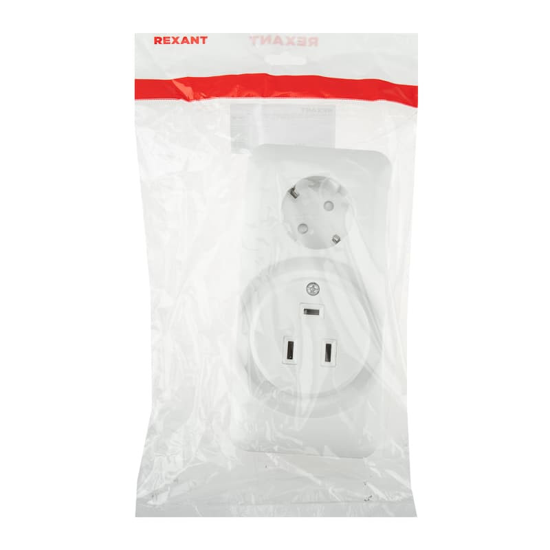 Розетка РШ/Евро REXANT двойная для электрической плиты 32А/16A, 250В, 2Р+РЕ (ОУ) белая