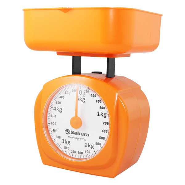 Весы кухонные SAKURA SA-6017A механические, максимальная нагрузка 5 кг, цена деления 40 г