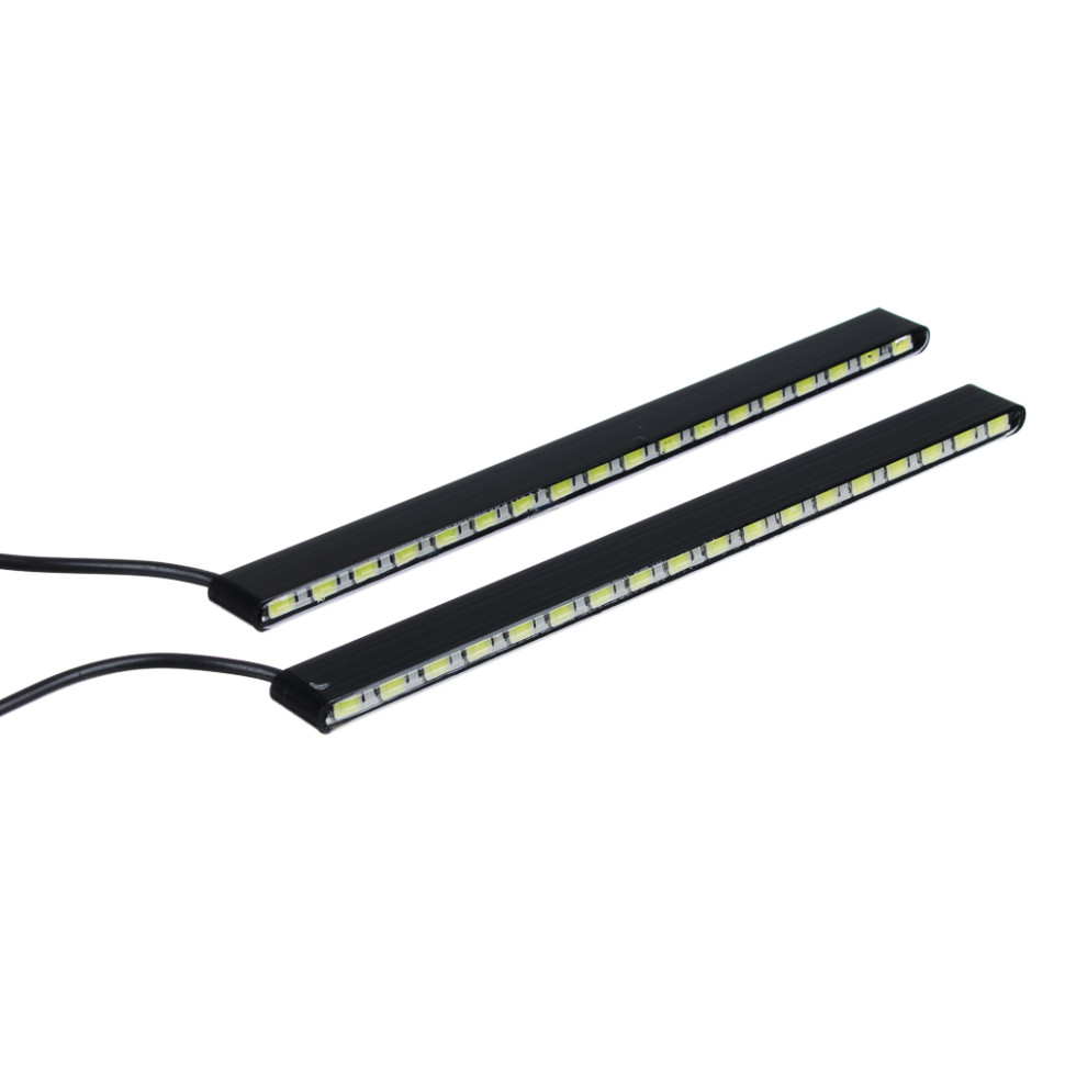 Дневные ходовые огни, LED 18 шт, метал. корп., 192 мм, 12V, 2шт., NEW GALAXY