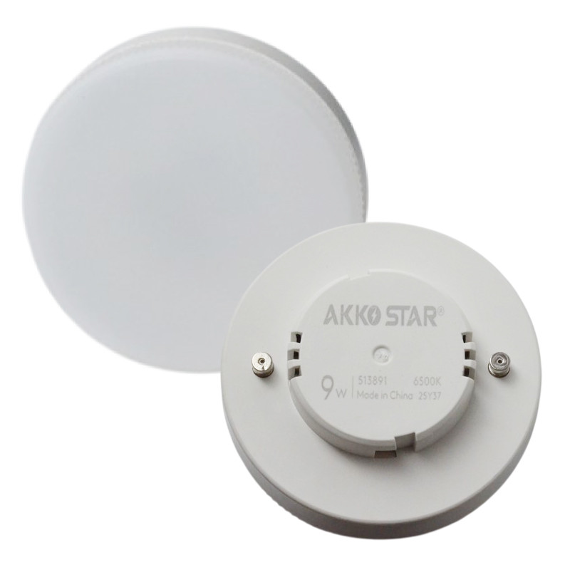 Светодиодная лампа AKKOSTAR "Таблетка" GX53 9W, 6500K, 675lum