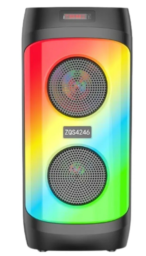 Портативная колонка ZQS-4246 30Вт,Bluetooth+USB+SD+радио+аккумулятор+микрофон+эквалайзер+светомузыка