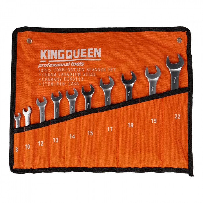 Набор комбинированных ключей 10шт 8-22 KINGQUEEN в сумке 10PCS8-22MM