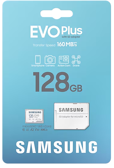 Карта памяти Samsung EVO Plus microSDXC 128 ГБ [MB-MC128SA/APC]  MB-MC128SA/EU