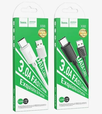Дата-кабель USB HOCO X88 Gratified Type-C (Белый) 3.0A
