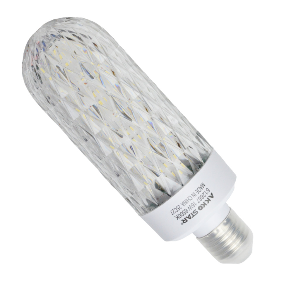 Светодиодная лампа AKKOSTAR E27-16W/1440lum (6500K) AC85-265V "хрусталь-суженная"