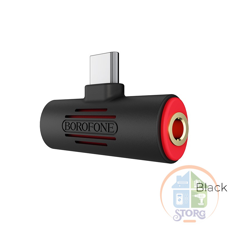 Адаптер BOROFONE BV8 Type-C 2-in-1 audio converter (black)